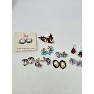 VINTAGE TO NOW SIGNED EARRING 9 LOT BUNDLE TARA LISNER HOBE BN 1928 C6 JEWELRY